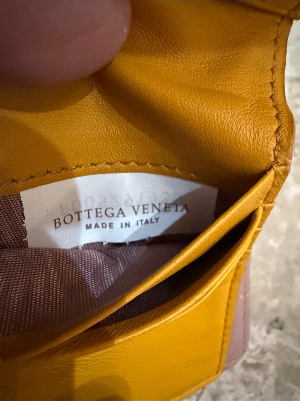 Bottega Veneta Woven Leather Snap Wallet in Mustard GUC